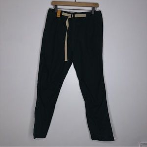 Wondery Everyday Pants Womens XL Green Belted Cotton Stretch Utility Travel CP**